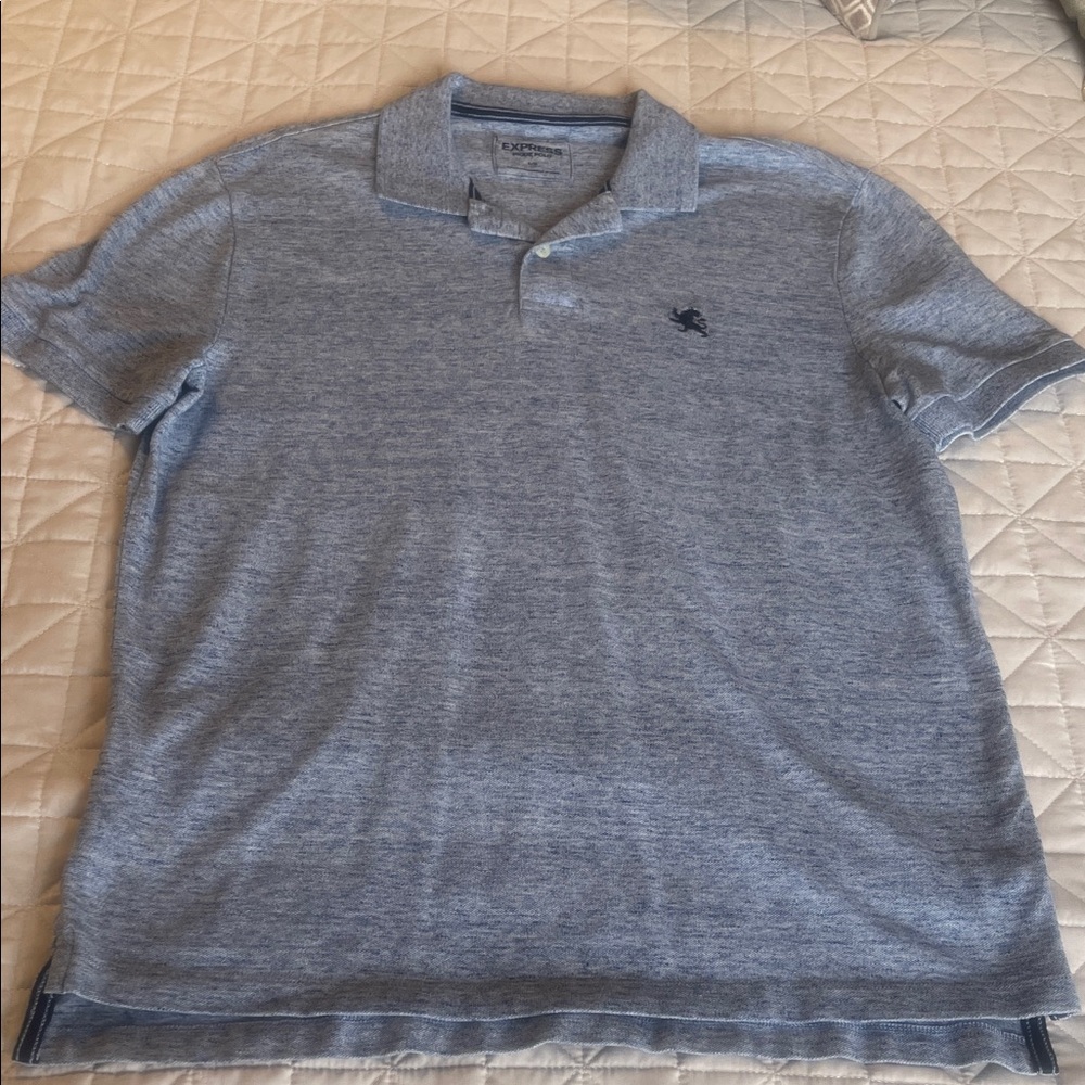 Express Heathered Gray Polo Shirt